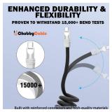 chubbycable Curly Chubby Retractable Fast Charging Cable 240W Coiled Charger Cord for Car Durable USB C Cable Compatible with iPhone 16/15 Series, Orange, Type-C to Type-C, 1.3FT-2.3FT