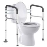 Lianjindun Toilet Safety Rails, Adjustable Toilet Frame for Elderly, Seniors, Handicap & Disabled, Foldable Handicap Toilet Handles Fit Any Toilets (300 LB)