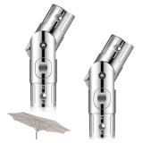 2 Pcs Patio Umbrella Pole Replacement Parts Outdoor, Fits For 1.5 Inches Diameter, Wear Resistant Push-Button Tilt Adjustment Metal Parasol Mounting Bracket Accessories For Yard Deck Balcony Garden