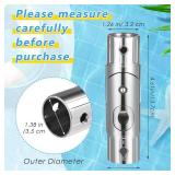 2 Pcs Patio Umbrella Pole Replacement Parts Outdoor, Fits For 1.5 Inches Diameter, Wear Resistant Push-Button Tilt Adjustment Metal Parasol Mounting Bracket Accessories For Yard Deck Balcony Garden