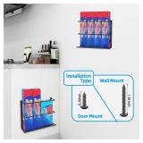 Gypie Kitchen Wrap Organizer Door Mount, Aluminum Foil Holder Cabinet Door Organizer Cabinet Storage Basket For Kitchen Wrap/Food Bag Storage, Black