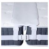 CZL 12" Wide Bed Bridge Twin to King Converter Kit Twin Bed Connector King Maker Bed Gap Filler to Make Twin Beds Into King Adjustable Twin Mattress Connector with Strap for Guests Stayovers, White