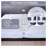 CZL 12" Wide Bed Bridge Twin to King Converter Kit Twin Bed Connector King Maker Bed Gap Filler to Make Twin Beds Into King Adjustable Twin Mattress Connector with Strap for Guests Stayovers, White