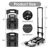 Voipvvii Folding Hand Truck 500lbs, Portable Heavy Duty Dolly Cart, 6 Wheels Collapsible Luggage Cart with 2 Elastic Ropes - Compact Trolley Cart for Easy Moving - Ideal Hand Cart for Travel and More