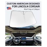 Proadsy Windshield Sun Shade for 2020 2025 2026 Lincoln Corsair Foldable Front Sunshade Protector Sun Visor Blocks UV Rays Keep Car Cooler