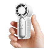 Gaiatop Portable Handheld Mini Fan, 6 Speeds 16900 RPM High Velocity Personal Fan with LED Display, USB Rechargeable, Mini Fan with Lanyard for Makeup, Travel, Outdoor, Gift for Women Girl, White