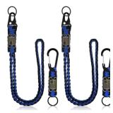 Frienda 2 Set Heavy Duty Paracord Lanyard Necklace Whistles Strap Braided 550 Keychain Lanyard for Outdoor Activities Camera(Blue and Black)