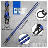 Frienda 2 Set Heavy Duty Paracord Lanyard Necklace Whistles Strap Braided 550 Keychain Lanyard for Outdoor Activities Camera(Blue and Black)