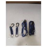 Frienda 2 Set Heavy Duty Paracord Lanyard Necklace Whistles Strap Braided 550 Keychain Lanyard for Outdoor Activities Camera(Blue and Black)