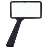 Jumbo Rectangular Handheld Magnifying Glass (3X Magnification) Scratch Resistant Glass Lens - Large Horizontal Viewing Area