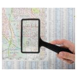 Jumbo Rectangular Handheld Magnifying Glass (3X Magnification) Scratch Resistant Glass Lens - Large Horizontal Viewing Area
