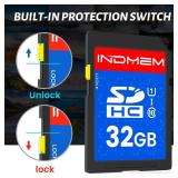 INDMEM SD Card 32GB, 8 Packs Class 10 32GB Flash Memory Card MLC Standard Secure Digital Cards Camera Card