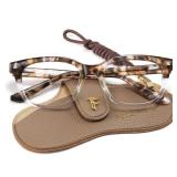 FancyFlower Blue Light Glasses for Women - Amber Mist - Honey Crystal 0.0x Readers