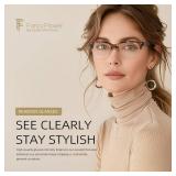 FancyFlower Blue Light Glasses for Women - Amber Mist - Honey Crystal 0.0x Readers