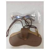 FancyFlower Blue Light Glasses for Women - Amber Mist - Honey Crystal 0.0x Readers