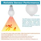 Motion Sensor Light Bulbs Indoor, 5000K Daylight 9W (60W Equivalent) 800lm A19 E26 Led Bulb with Pir Motion Detector and Dusk to Dawn Sensor, Auto On Off, Motion Activated Light for Outdoor Closet