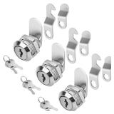 Cylinnda Cabinet Locks (3 Pack, Zinc Alloy), Keyed Alike Cam Lock for Tool Box, RV Storage, Mailbox, 5/8"