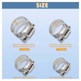 Stainless Steel Hose Clamps,Adjustable Worm Gear Hose Clamps for Fuel Line,Plumbing,Mechanical Applications,Tube,Radiators,Washing Machine,Garden and Automotive Hose Connections (13-19MM 18PCS)