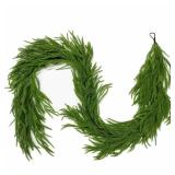 9FT Christmas Garlands Norfolk Pine Garland Real Touch Artificial Faux Greenery Garland For Holiday Indoor Outdoor Decor
