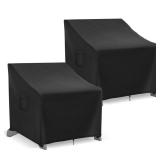 Richwon Adirondack Chair Covers Waterproof, Lawn Outdoor Chair Covers 2 Pack, Patio Chair Covers For Outdoor Furniture Fits Up To 32W x 37D x 36H inches, Black