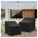 Richwon Adirondack Chair Covers Waterproof, Lawn Outdoor Chair Covers 2 Pack, Patio Chair Covers For Outdoor Furniture Fits Up To 32W x 37D x 36H inches, Black