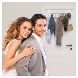 Peasulin Over The Door Hooks, Sturdy Door Hanger, Large Over The Door Towel Rack With 12 Hooks, Heavy Duty Easy To Install, For Bathroom, Bedroom, Kitchen, Hanging Towels, Coats (White)