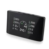 Zrvek 16 In 1 Air Quality Monitor Indoor 9 AQI Detector& 7 AQI Alerts With Portable Sensors For HCHO, TVOC, CO2, PM2.5, PM10, Temperature & Humidity, Formaldehyde,CO2 Detector,Suitable For Home,Black