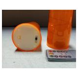 NURADA 3"x6"Flickering Flameless Candles: Built-In Star String Lights 3D Wick Battery Operated LED Pillar Candles With Remote And Timer For Halloween Thanksgiving Dinner Tables Home Fall Decor Orange