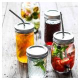 16pack 16oz Mason Jars With Airtight Lids And Bands, Regular Mouth Pint Canning Jars, Clear Glass Jars Ideal For Canning, Pickling, Meal Prep, Jam, Honey, Shower/Wedding Favors, Labels & Pen Included