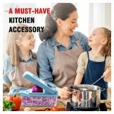 MAIPOR Vegetable Chopper Pro, Multifunctional 13 In 1 Food Chopper, Kitchen Vegetable Slicer Dicer Cutter With 8 Blades for Onion Carrot And Garlic With Container (Blue)