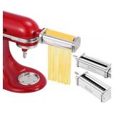 Pasta Maker Attachments Set For All KitchenAid Stand Mixer, Including Pasta Sheet Roller, Spaghetti Cutter, Fettuccine Cutter By Nevku