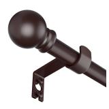 SMODBRODRE Curtain Rods For Window 32 & 48, Brown 5/8 inch Splicing Single Window Curtain Rod Set With Brackets