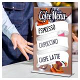 Motiskyy 2 Pcs 11x17 Inch Acrylic Sign Holder Clear Menu Display Stand Literature Flyer Poster Frame Pricing Flyer Letter Notice Photo Table Tent Double Bottom Loading Sided For Tabletops(11x17 Inch) 