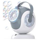 Rechargeable Bubble Machine, Automatic 360° Rotation, 75° Adjustment Bubbles Blower With 10 Large Holes Wands For Kids, Toddlers Outdoor Play, Wedding, Birthday Party, Gifts Toys For Boys, Girls