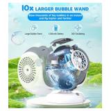 Rechargeable Bubble Machine, Automatic 360° Rotation, 75° Adjustment Bubbles Blower With 10 Large Holes Wands For Kids, Toddlers Outdoor Play, Wedding, Birthday Party, Gifts Toys For Boys, Girls
