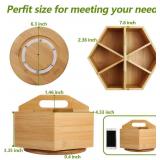 Marbrasse Bamboo Art Supply Organizer, Rotating Pencil Pen Holder, Office Supplies Desktop Storage Caddy, Like Colored Pencils, Pen, Markers, Paint Brushes