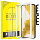 JETech Screen Protector For Samsung Galaxy S22 5G With Camera Lens Protector, Easy Installation Tool, Tempered Glass Film, Fingerprint ID Compatible, 2-Pack Each