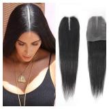 BLISSHAIR 2x6 Hd Lace Closure Deep Middle Part Straight Lace Closure Human Hair 100% Virgin Remy Hair Unprocessed 2x6 Closure Natural Black Color(14 inch)