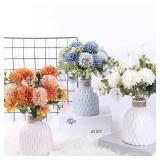 Louiesya 3 pcs Artificial Flowers Chrysanthemum Ball Silk Faux Bouquet Decor Realistic Flower For Wedding Bouquet Table Centerpieces Flower Arrangements Home Decoration