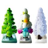 3 in 1 Mini Christmas Tree Magic Growing, Paper Tree Colorful DIY Crystal Growing Kit/Ornaments Decoration Toy Novelty Xmas Gift Boys Girls Science Kits & Toys Learning Guide (C)