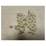 Uxcell Pearl Charm, 51pcs 12mm Pendants Faux Pearl Beads Charm With Crystal Beads Rhinestone For Making Bracelet Earrings Necklace Crafts (Gold)