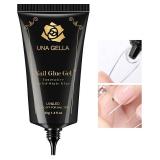 UNA GELLA Gel Nail Glue, Solid Nails Glue Gel 40ml Lamp Curing Needed Soak Off GlueStrong Nail For Acrylic Fake Nails Tips Extension Press On Nails For Gelly Tips