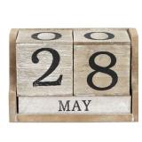 Wooden Perpetual Block Calendar For Desk, Wood Month Date Display Blocks For Teachers, Students, Classroom, Rustic Farmhouse Office Decor, Desk Accessories (5 x 4 In)
