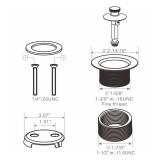 Bathtub Tub Drain Conversion Kit Assembly, Wellup Lift And Turn Twist Tub Drain Trim Kit With Two-Hole Overflow Faceplate, Brushed Brass Gold