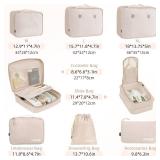 BAGAIL 8 Set Packing Cubes Luggage Packing Organizers For Travel Accessories-Cream
