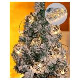 BBTO LED Disco Ball String Light Battery Powered Mirror Balls Ornaments For Outside Backyard Porch 70s 80s Disco Party Supplies(1.57 Inch,Warm Silver)