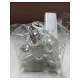 BBTO LED Disco Ball String Light Battery Powered Mirror Balls Ornaments For Outside Backyard Porch 70s 80s Disco Party Supplies(1.57 Inch,Warm Silver)