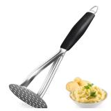 Joyoldelf Heavy Duty Stainless Steel Potato Masher, Professional Integrated Masher Kitchen Tool & Food Masher/Potato Smasher with Silicone Handle, Perfect For Bean, Vegetable, Fruits, Avocado, Meat