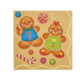 Juvale Gingerbread Man Cocktail Napkins - 100 Pack, 2-Ply, 6.5 x 6.5 In Folded/13 x 13 In Unfolded - Cute Boy & Girl Gingerbread Design - Paper Cocktail & Cookie Napkin Set
