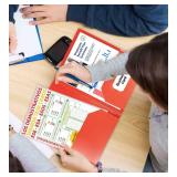 HABGP Plastic Folders with Pockets, 6 Color Heavy Duty Two Pocket Folder Business Card Holder For Office